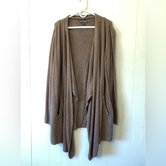 Barefoot Dreams Cozychic Lite Island Wrap Cardigan Style 903 Pockets Brown 2X - Picture 2 of 10